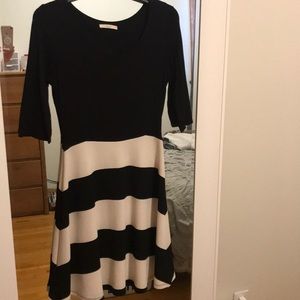 Black and white a-line dress